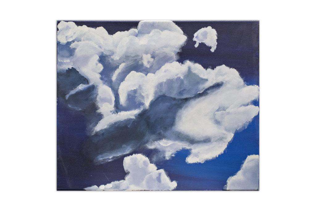 Tableau de nuages représentant un chat